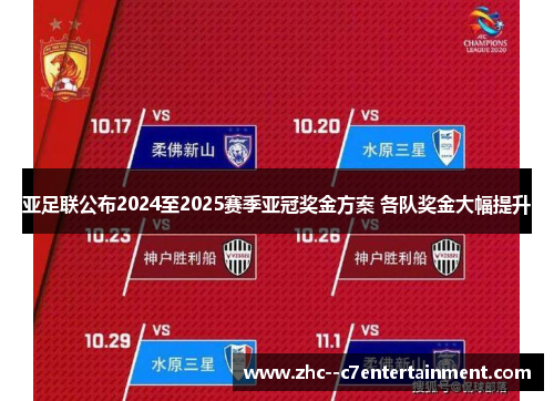 亚足联公布2024至2025赛季亚冠奖金方案 各队奖金大幅提升 亚足联公布2024至2025赛季亚冠奖金方案 各队奖金大幅提升